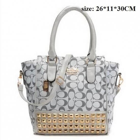 Coach Knitted Stud Medium Grey Satchels ERS | Women